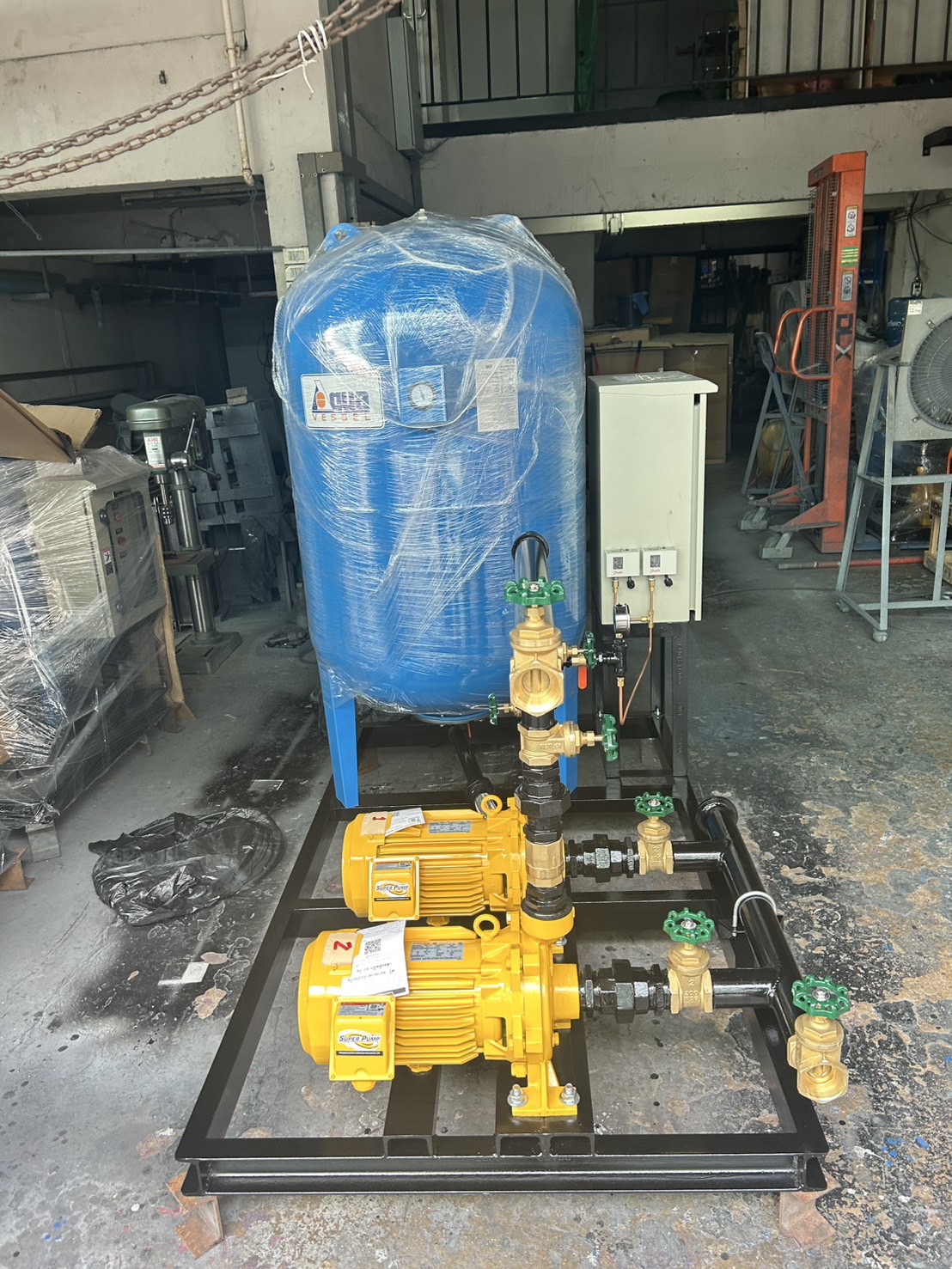 Package Booster Pump Set  Mitsubishi Pump Model : WCM-1505T w/c Pressure Tank 500 Litres