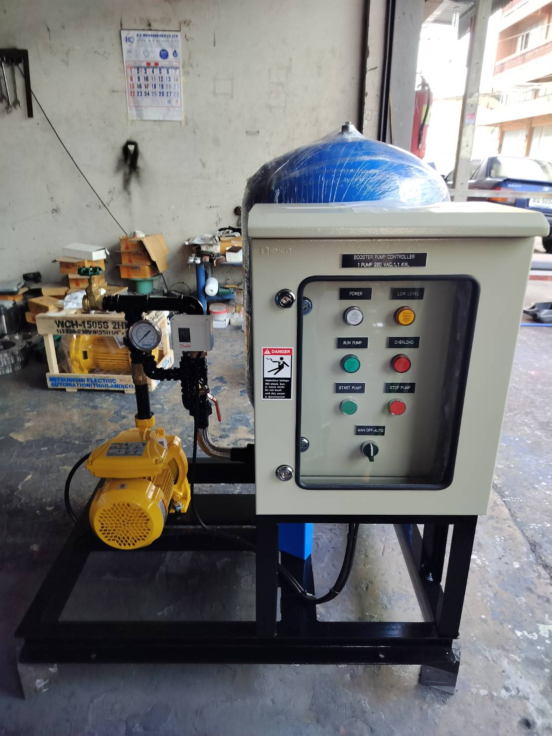 Package Booster Pump Set  Mitsubishi Pump Model : ACH-1105S with Tank 100Litres