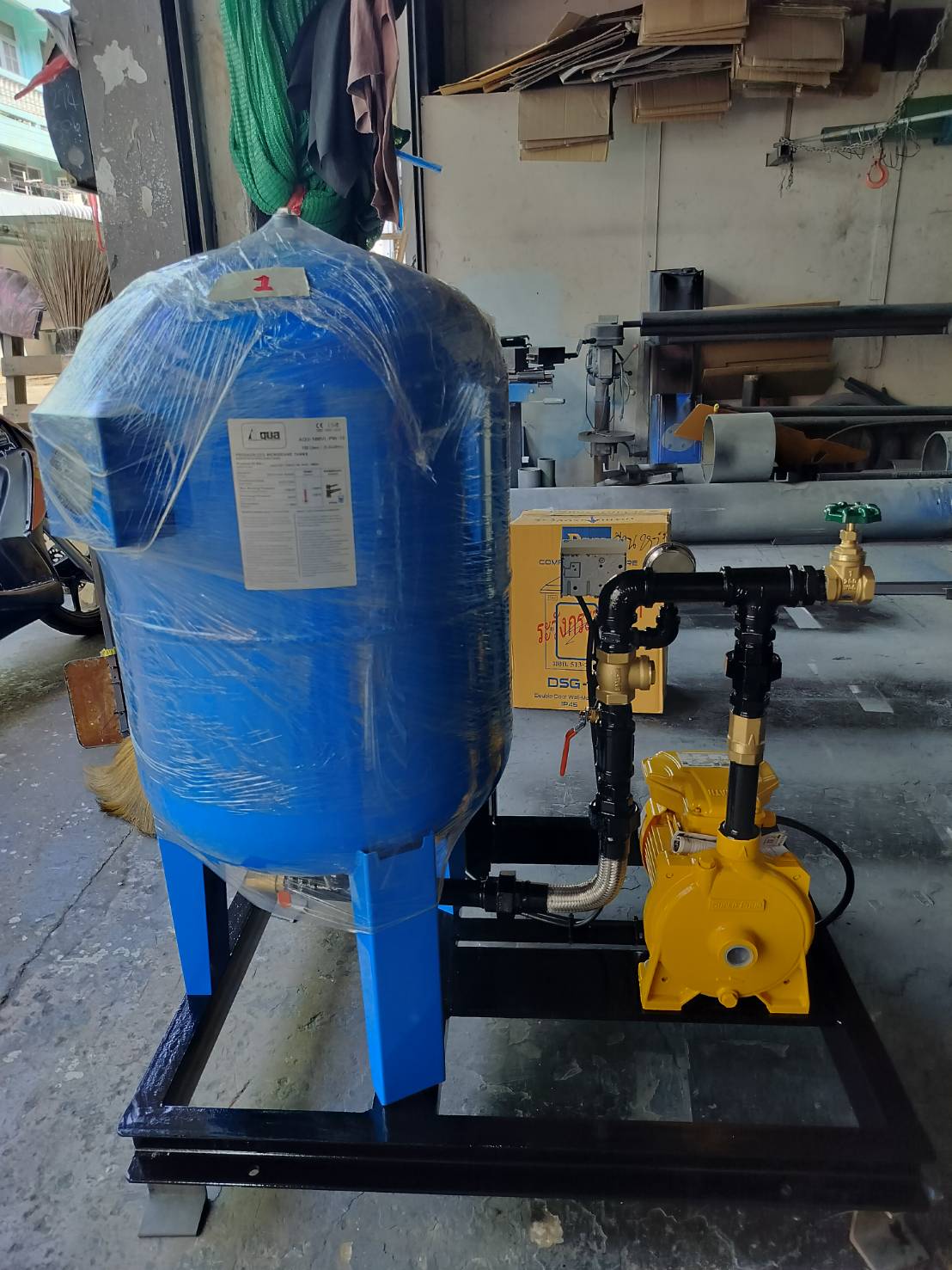 Package Booster Pump Set  Mitsubishi Pump Model : ACH-1105S with Tank 100Litres