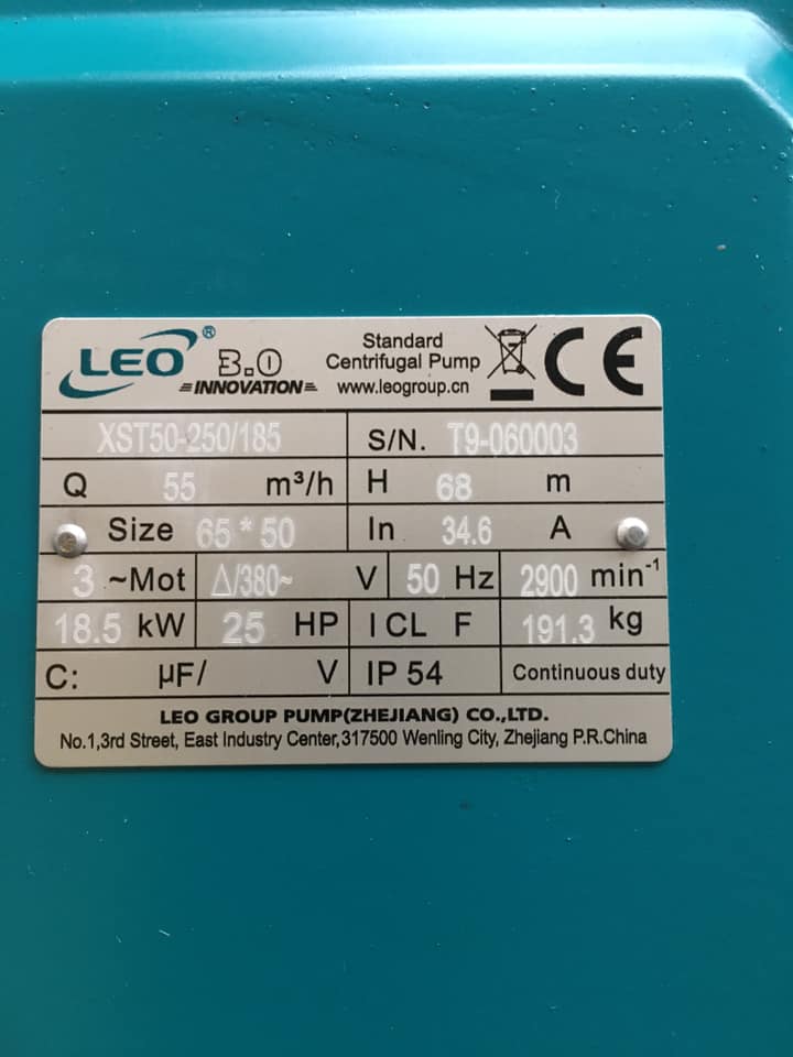 เตรียมงานประกอบ Transfer pump LEO XST50-250/185
